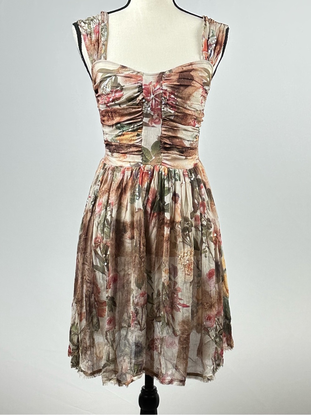 ALLSAINTS SPITALFIELD vintage silk Porcelain Tea dress - size 4
